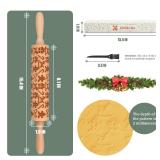 XINBADA Christmas Snowflake Embossed Rolling Pin - Perfect Christmas Baking Supplies for Cookie Decorating,Wooden Rolling Pin for Cookies & Pastries,Christmas Theme Cookie Mold