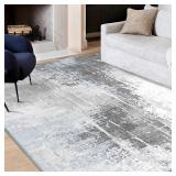 QD-Udreamy 5x7 Area Rugs - Machine Washable Area Rugs 5x7 for Living Room, Soft Washable Rugs 5x7, Non-Slip Washable Area Rug, Stain Resistant Abstract Low Pile Thin Washable Rug 5x7