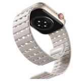 Bandletic Compatible with Apple Watch Series 10 Band 46mm for Men Women 49mm/45mm/44mm/42mm(3/2/1), Rugged Silicone Sport Replacement Magnetic Strap for iWatch SE2/SE/9/8/7/6/5/4