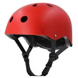 Tourdarson Skateboard Helmet Impact Resistance Ventilation for Youth & Adults (Red,Large)