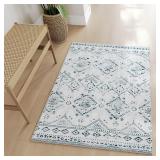 SONGMICS HOME Area Rug, 3x5 ft Rug for Bedroom, Non-Slip Carpet, Home Decor, for Living Room, Machine Washable, Boho Style, Midnight Blue UTAR021Q01V1