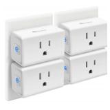 Kasa Smart Plug Mini 15A, Smart Home Wi-Fi Outlet Works with Alexa, Google Home & IFTTT, No Hub Required, UL Certified, 2.4G WiFi Only, 4-Pack(EP10P4) , White