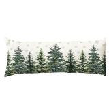 AVOIN colorlife Christmas Trees Snowflake Extra Long Lumbar Pillow Cover 14 x 36 Inch, Winter Holiday Long Body Pillow Case for Bed Sofa Bench