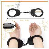 Lohoee 2Pcs Toy Metal Handcuffs with Keys, Toy Handcuffs Fake Pretend Play Props for Costume Prop Accessory/Party Favors Supplies/Gift/Halloween Decoration Props