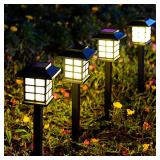 GIGALUMI Solar Outdoor Lights 8 Pack LED Solar Lights Outdoor Waterproof, Solar Walkway Lights Maintain 10 Hours of Lighting for Your Garden, Landscape, Path, Yard, Patio, Driveway