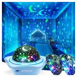 One Fire Night Light for Kids, 96 Lighting Modes Star Projector 360Â° Rotating+6 Films Kids Night Light Projector,Rechargeable Baby Night Light Ceiling Projector for Bedroom,Kids Gifts&Kids Room Dec