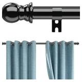 Curtain Rods for Windows 28 to 54 inch, 1" Diameter Heavy Duty Splicing Curtain Rod with Bracket, Adjustable Easy Install Drapery Rod for Patio Outside, Bedroom, Living room, Kitchen, Black