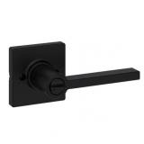 Casey Square Keyed Entry Lever featuring SmartKey Security in Matte Black