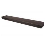 Set of 2 HIGH & MIGHTY 515668 Decorative 36" Floating Shelf Holds up to 25lbs, Easy Tool-Free Dry Wall Installation, Beveled, Espresso