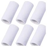 WILLBOND 6 Inch Wristbands Paris Sports Competitions Supplies Sport Long Wrist Bands Sweatband Elastic Athletic for Gym Tennis Outdoor Activity(White)