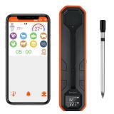 Wireless Meat Thermometer – Digital Cooking Thermometer with Wireless Probe – 500Ft Remote Range Food Thermometer – with iOS & Android Read App -Preprogrammed Temperatures for BBQ, Oven, Gri