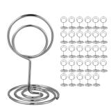 UMETDO 30PCS Table Number Holders Place Card Holder - Photo Holders for Tables, Cards Stand Name Menu Clips, Table Sign Holders for Wedding Anniversary Birthday Party, Silver