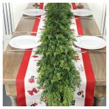 6 Ft Real Touch Christmas Garland,Thick and Lush Soft Bendable, Lifelike Cedar Garland Realistic, Garlands for Decoration Christmas Christmas Garland for Mantle,Outdoor Indoor Christmas Decorations