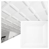 Art3d 12-Pack Square Drop Ceiling Tile 2ft x 2ft in White, PVC Ceiling Panel 24 x 24in. - Compatible with 15/16" Drop Ceiling Grid System