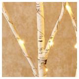 Hairui Lighted Artificial Twig Birch Branch with Fairy Lights 30IN 100 LED Battery Operated, White Willow Branch with Lights for Christmas Holiday Wedding Party Decoration