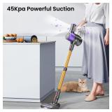 Cordless Vacuum Cleaner, 45Kpa/550W Vacuum Cleaners for Home with Touch Display,Up to 50 Mins Runtime,1.5L Dust Cup, Anti-Tangle Brush,Lightweight Cordless Stick Vacuum for Hard Floor,Carpet,Pet Hair 