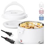 Aotto Electric Lunch Box, 32 oz Portable Food Warmer Heater, Lunch Warmer Portable for Work/Office/Car/Travel 12V/24V/110V 3-in-1, Warming Soup & Meal, Spill-Free, Men & Women