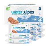 WaterWipes Plastic-Free Original-baby Wipes, 99.9% Water Based Wipes, Unscented & Hypoallergenic for Sensitive Skin, 60 Count (Pack of 9) Total 540 wipes, Packaging May Vary