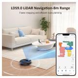 Lubluelu Robot Vacuum and Mop Combo 4000Pa, LiDAR Navigation, 2-in-1 Laser Robotic Vacuum Cleaner, 5 Editable Mapping, 10 No-go Zones, WiFi/App/Alexa, Vacuum Robot for Pet Hair, Carpet, Hard Floor - R