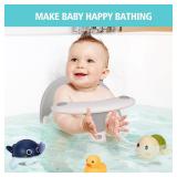 Baby Bath Seat LDIIDII Baby Bathtub Seat Infant Bath Seat for Babies 6 Months&Up Sit Up Bathing in Tub,Toddler Bath Seat with Water Thermometer/4 Strong Suction Cup/3 Bath Toys/Shower Cap (Grey)