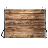 WOLADA 7x5FT Rustic Wood Wall Backdrop Natural Brown Wooden Board Photography Background Baby Shower Birthday Party Cake Table Decoration Banner Backdrops Photo Booth Prop 11839