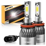 MIFMIA H11 LED Bulbs, 25000LM 700% Brighter, H8 H9 Backup Fog Lights 6500K Cool White, Plug-N-Play IP68 Waterproof, Pack of 2