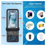 Double Space Waterproof Phone Pouch, 2 Pack Waterproof Phone Case with Lanyard for iPhone 15 Pro Max Galaxy S23 Pixel 7a up to 8.5", Cellphone Dry Bag for Beach Vacation Travel Cruise Essentials