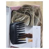 REECHO Hair Extensions, 4PCS Clip in Hair Extensions HE001 Natural Soft Synthetic Hairpieces for Women (20 Inch-200 Gram (Pack of 4), Ash Brown with Platium Highlights)