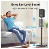 PERLESMITH Universal Speaker Stands for Surround Sound, Holds up to 11LBS, Floor Speaker Stand Height Adjustable Extend 33.3" to 45.1" for Satellite Speakers & Bookshelf Speakers -1 Pair PSSS2