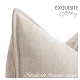 ZWJD Beige Pillow Covers 22x22 Set of 2 Chenille Pillow Covers with Elegant Design Soft and Luxurious Decorative Throw Pillows for Couch, Bed, and Home Decor