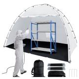 Portable Paint Booth Tent, Siebwin Extra Large 10(L) x6(W) x6.5(H) ft Spray Paint Tent with Built-in Floor & Mesh Screen & Windproof Hooks for Furniture DIY Hobby Tool Spray Paint Shelter