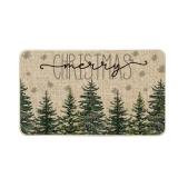 Artoid Mode Pine Trees Snowflakes Merry Christmas Welcome Decorative Doormat, Seasonal Winter Xmas Low-Profile Rug Switch Mat for Outdoor 17x29 Inch