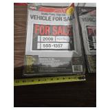 Cosco Static Cling Car Sale Sign Kit lot of 2, brand new!