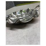 1 Silver Seashell Dish and 1 Silver Plate with an Eagle