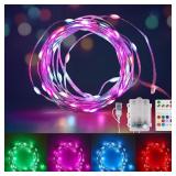 Fairy Lights Color Changing String Lights with Remote, 16.4FT 1-Pack Twinkle LED Lights USB Plug or Battery Powered, Outdoor Waterproof Christmas Decorations for Bedroom Wedding Party Indoorâ¦