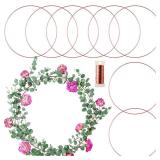 8 Pack Metal Rings for Crafts 12 Inches Macrame Rings Dream Catcher Supplies Floral Hoop Circle Centerpieces for Wedding Table Metal Circle Hoops for Crafts DIY Wreath Candle Rings, Rose Gold