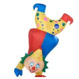 Joliyoou Halloween Funny Costume, 7 FT Inflatable Clown Costume Standing On Tiptoe, Halloween Blow Up Clown Costume Adult Men