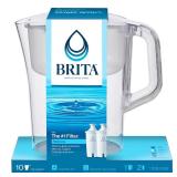 Brita Large 10 Cup Water Filter Pitcher with Smart Light Filter Reminder and 2 Standard Filtes, Made Without BPA, White (Packaging May Vary) (1512822)