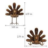 FORUP Metal Turkey Candle Holders, Set of 6 Thanksgiving Home Decor with Tea Light Candles