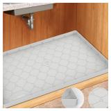 ONNIXZ Under Sink Mat for Kitchen Waterproof - 34" X 22" Strong Silicone Under Sink Liner, Sink Cabinet Protector Mats for Kitchen & Bathroom, Under Sink Drip Tray Mat for Leaks and Spills