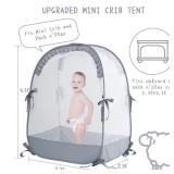 L RUNNZER Pack N Play Tent to Keep Baby in, Crib Net for Pack and Plays, Mini Cribs & Play Yards to Stop Baby from Climbing Out, Pop Up Design & Breathable Mesh Crib Canopy