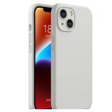 CellEver Heavy-Duty Silicone Case for iPhone 14 [Camera Protection] [Anti-Oil Coating] Military Drop Protection, Soft Scratch-Free Interior, Stone