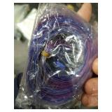 LADYAMZ Colored Purple Hair Extensions 10 PCS, Rainbow Party Highlights Clip in Synthetic Hair Extension, Colorful Hairpiece for Christmas Girl Women Kids Gift Blue Hair Piece(Purple+Blue, 22 In)