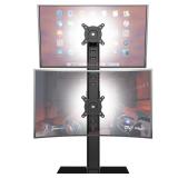 Dual Monitor Stand - Vertical Stack Screen Free-Standing Monitor Riser Fits Two 13 to 34 Inch Screen with Swivel, Tilt, Height Adjustable, Holds One (1) Screen Up to 44Lbs