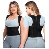 URSEXYLY Back Brace Posture Corrector for Women Adjustable Shoulder Straightener Full Back Support Upper and Lower Back Pain Relief,Spine Back Straightener Posture Corrector (Black, X-Large)