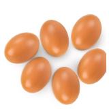 YunKo 6PCS Fake Eggs Chicken Coop Accessories Easter Eggs for Craft Nest Eggs Brown Wooden Eggs for Laying Chickens