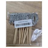 24 CT Silver Glitter Number 100 Cupcake Toppers Baby