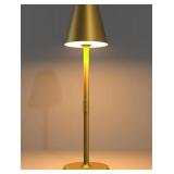 LED CordlessTable Lamp,4000mAh Rechargeable Battery Desk lamp,3 Level Brightness Portable Night Light, Minimalist Design, for Couple Dinner/Coffee Table/Restaurant/Bedroom(Bronze)