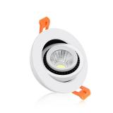 YGS-Tech 2 Inch Eyeball Gimbal LED Recessed Lighting Dimmable Downlight, 3W (35W Halogen Equivalent) Adjustable Spotlight, 5000K Daylight White, CRI80, LED Ceiling Light with LED Driver (1 Pack)