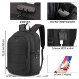 Tzowla Travel Laptop Backpack Water Resistant Anti-Theft Bag with USB Charging Port and Lock 15.6 Inch Computer Business Backpacks for Women Men Work College Gift,Casual Daypack